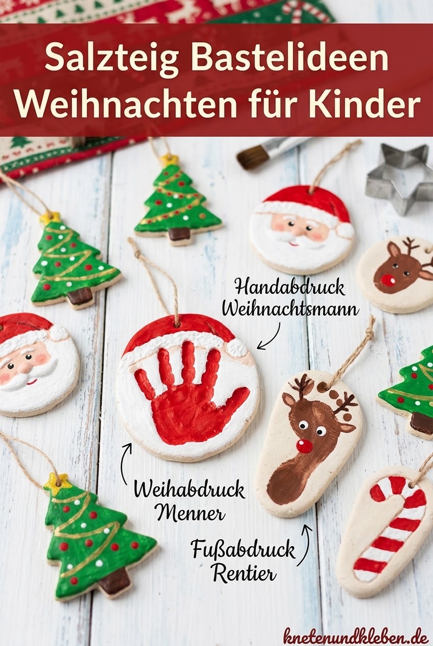 Salzteig Bastelideen Weihnachten für Kinder