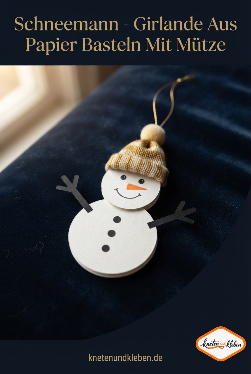Schneemann - Girlande Aus Papier Basteln Mit Mütze