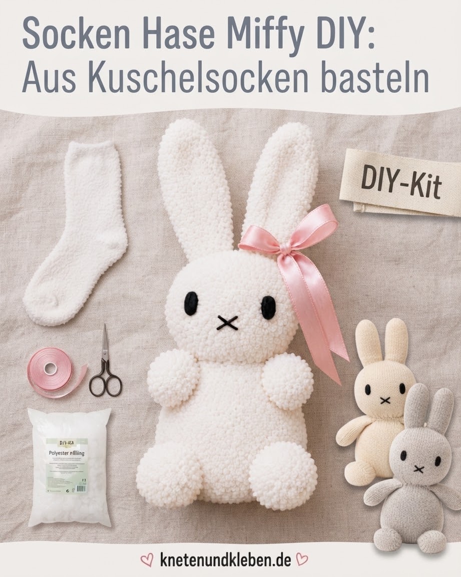 Socken Hase Miffy DIY: Aus Kuschelsocken basteln