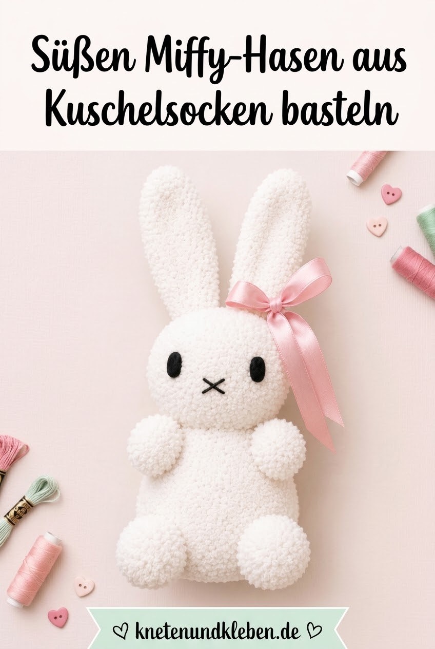 Süßen Miffy-Hasen aus Kuschelsocken basteln