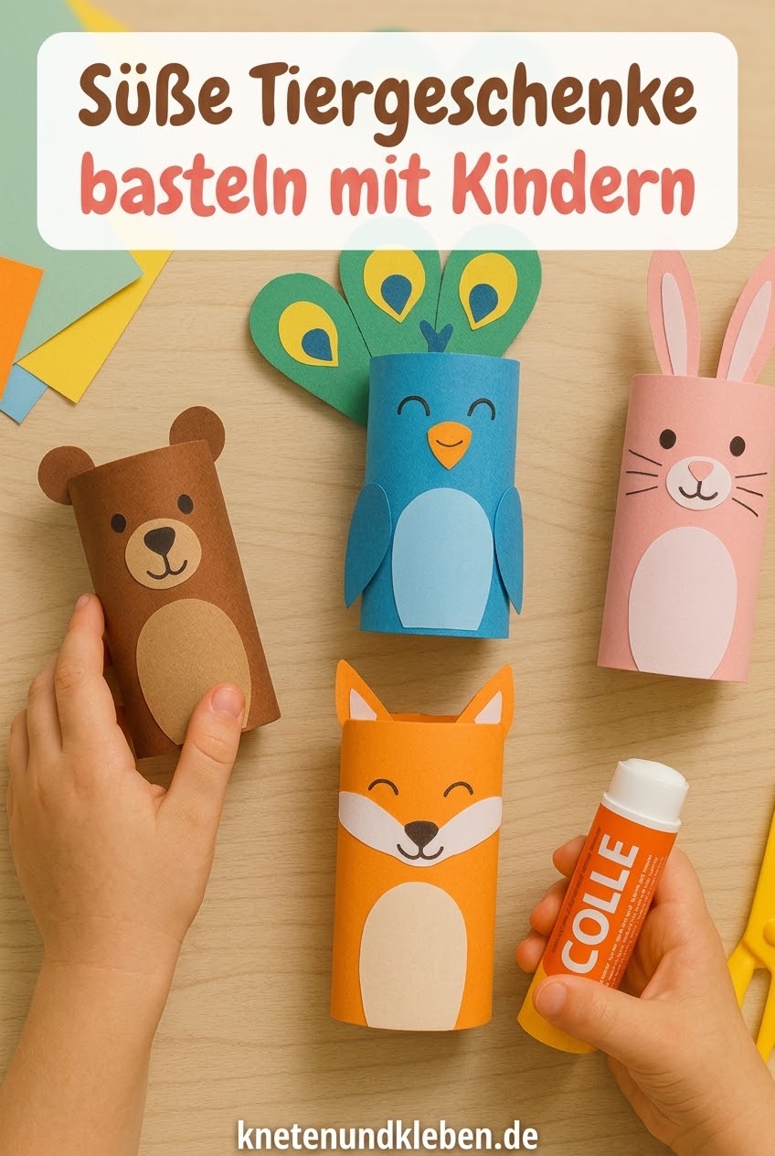 Süße Tiergeschenke basteln mit Kindern