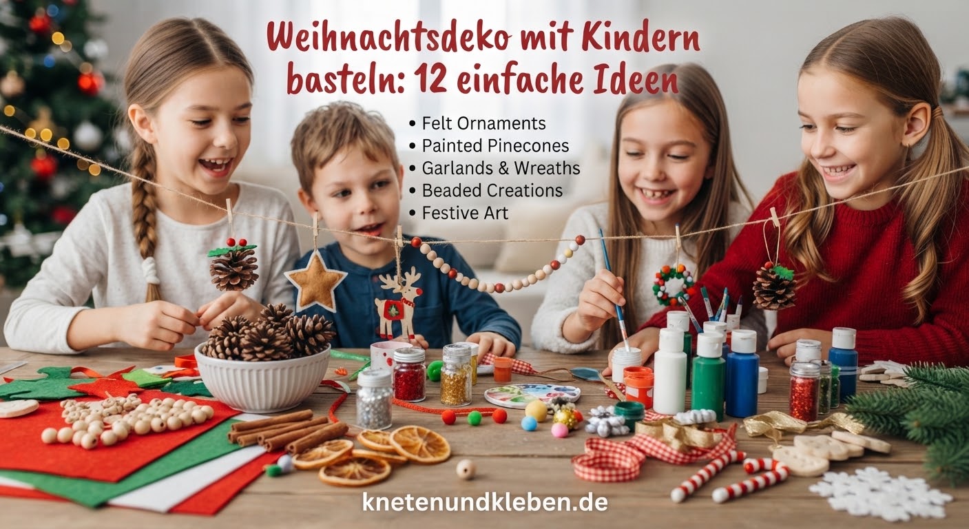 Weihnachtsdeko mit Kindern basteln: 12 einfache Ideen