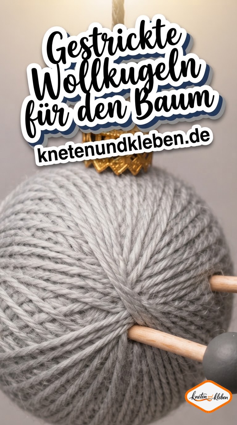 Gestrickte Wollkugeln für den Baum
