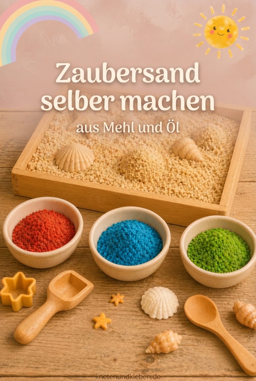 Zaubersand selber machen aus Mehl und Öl