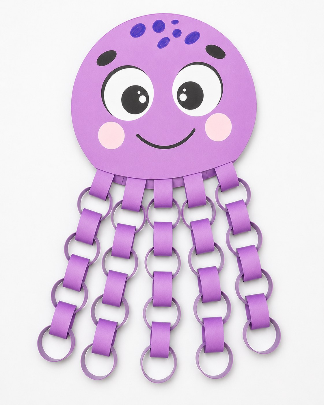 Papieroktopus Mit Kettenglieder - Tentakeln Basteln
