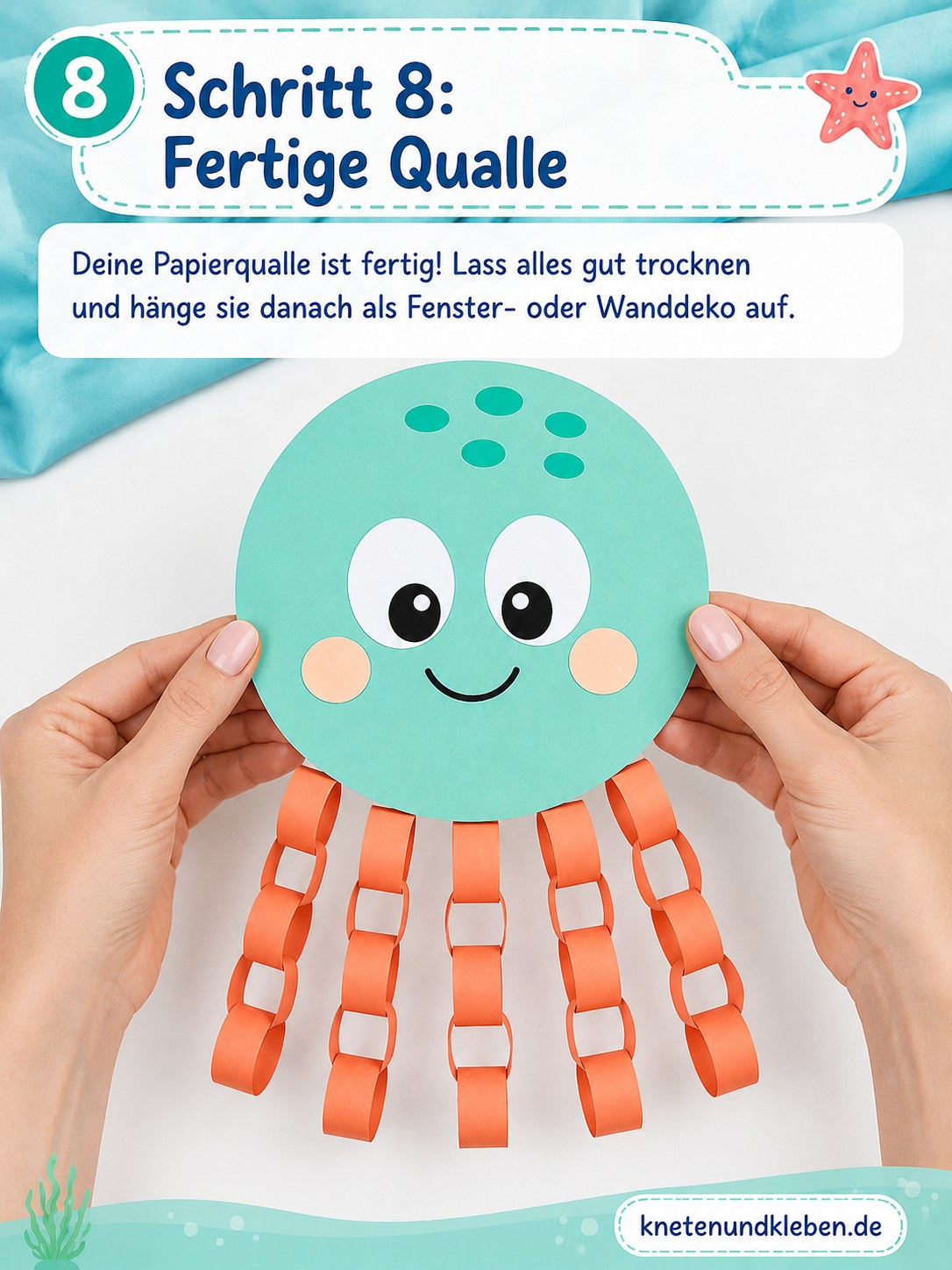 Papier - Oktopus Mit Papierkette Basteln - Anleitung Mit