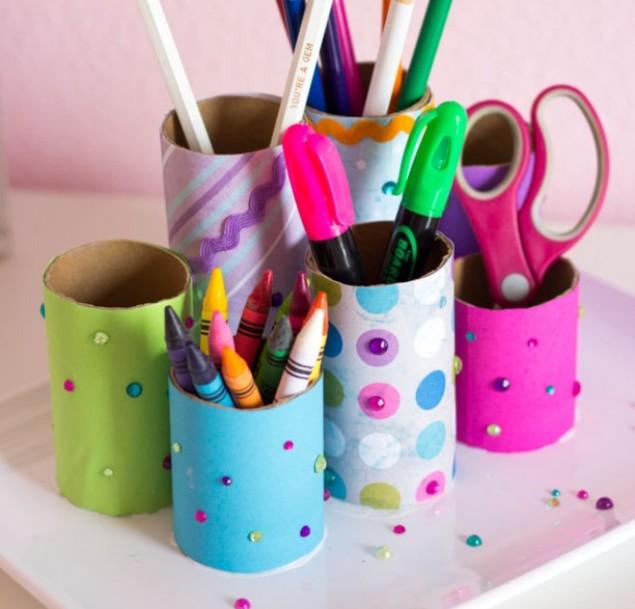 Stiftehalter aus Klopapierrollen DIY