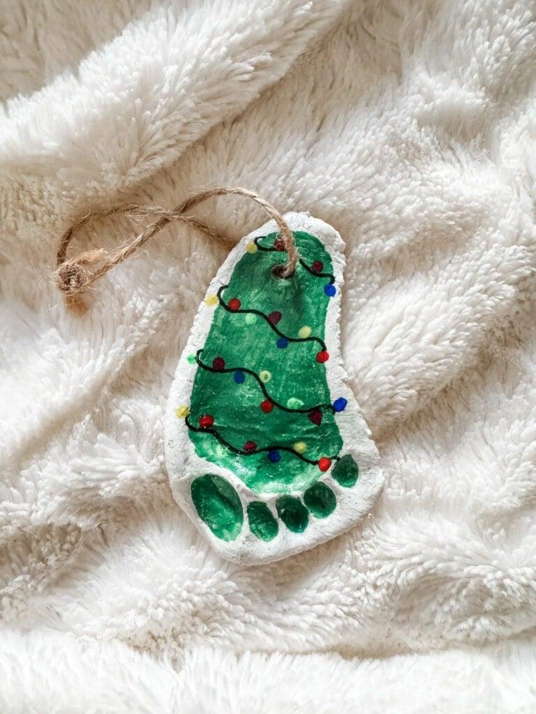 Salzteig Fußabdruck Weihnachten