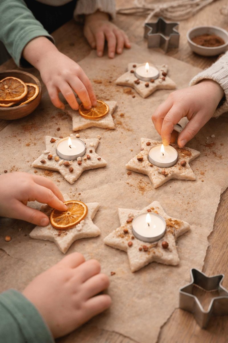 Salzteig Kerzenhalter Weihnachten