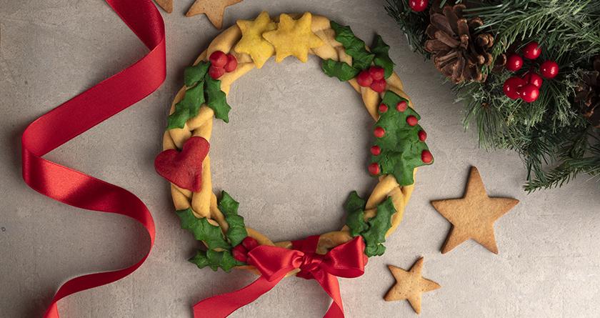 Salzteig Weihnachtskranz Wand