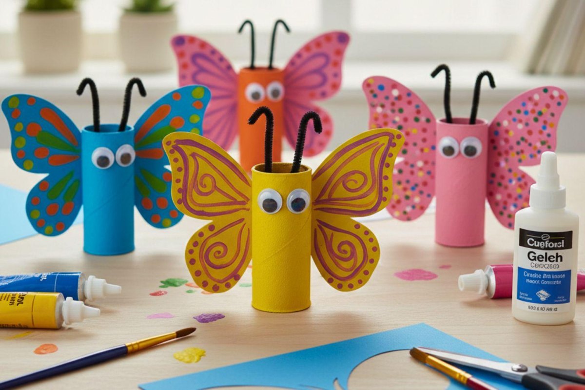 Klopapierrollen Frühlingsideen basteln für Kinder