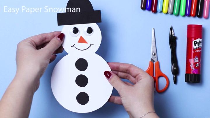 Schneemann Basteln mit Kindern