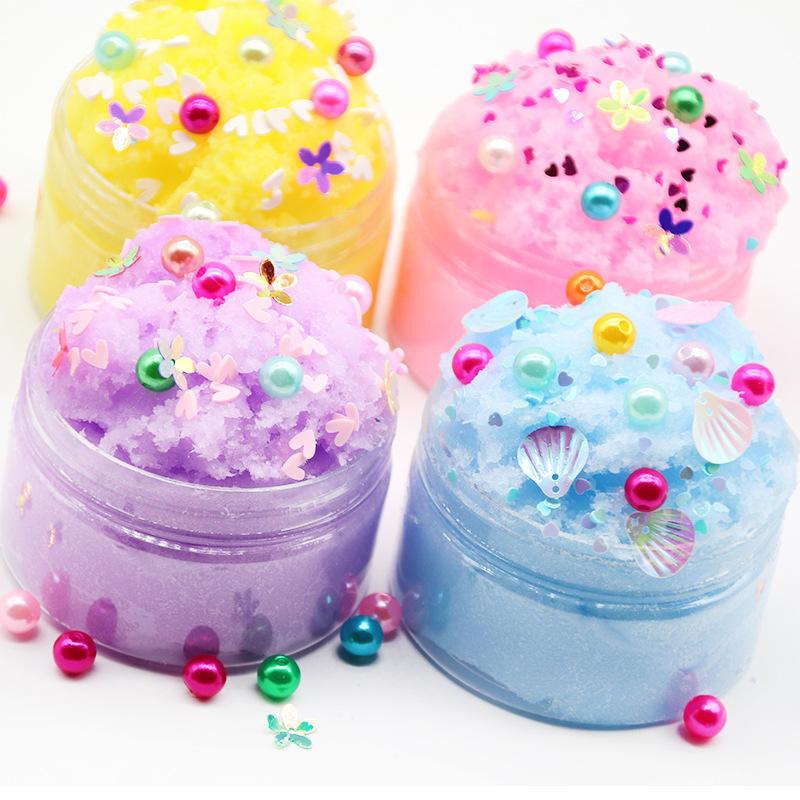 Bunte Slime Knete mit Glitzer