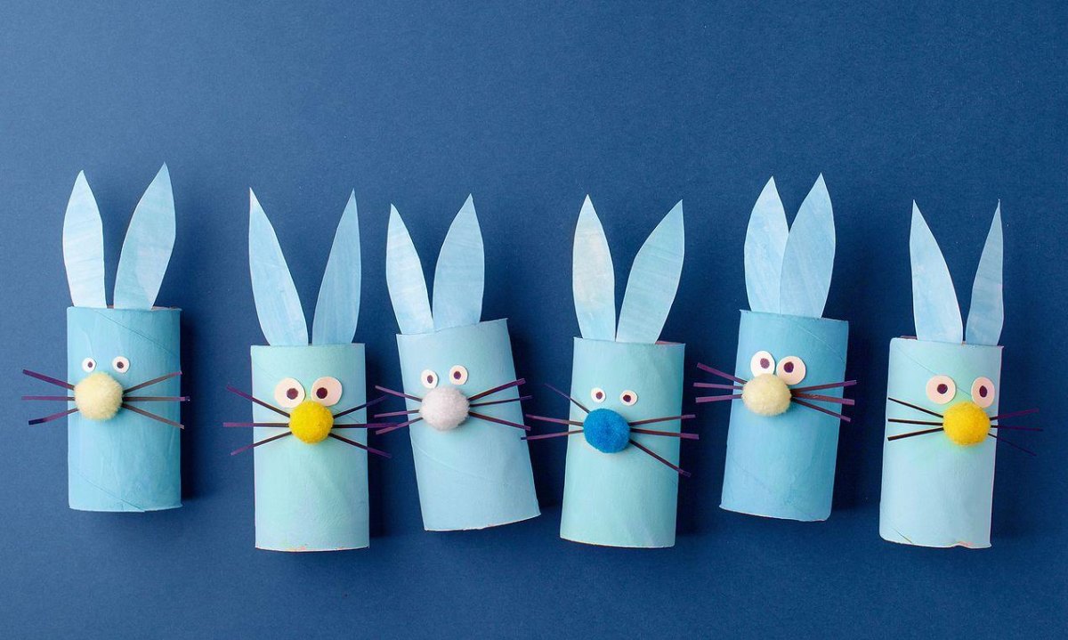 Osterhasen aus Klopapierrollen
