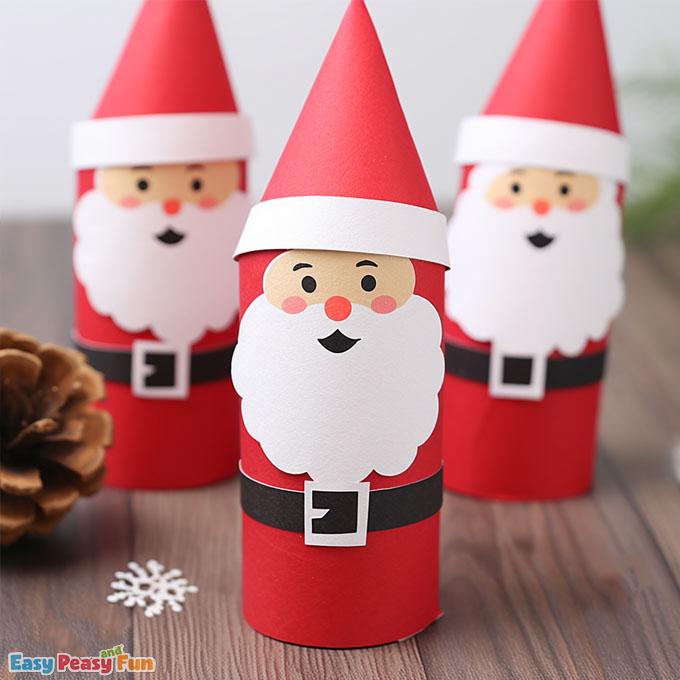 Weihnachtsmann aus Klopapierrolle basteln