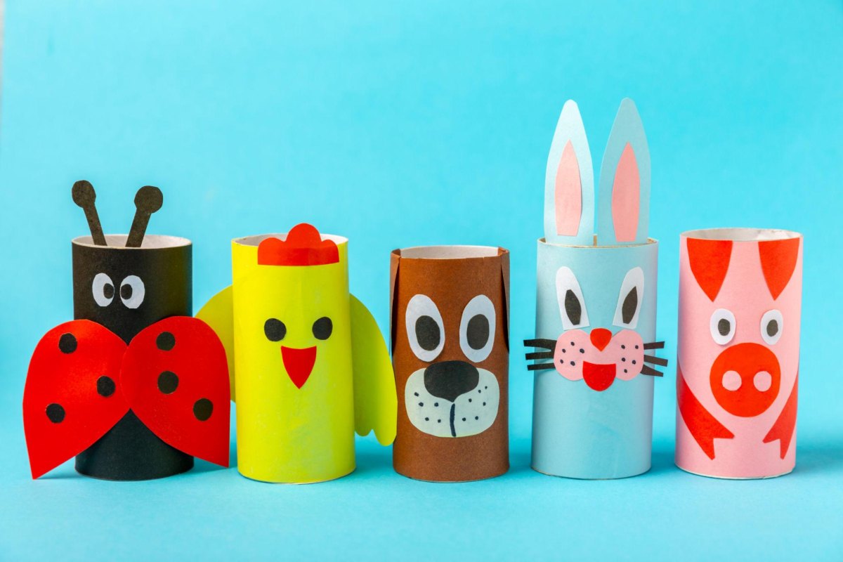 Klopapierrollen basteln Kleinkinder einfache Ideen