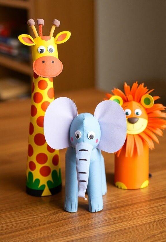 Recycling Tiere basteln Kinder