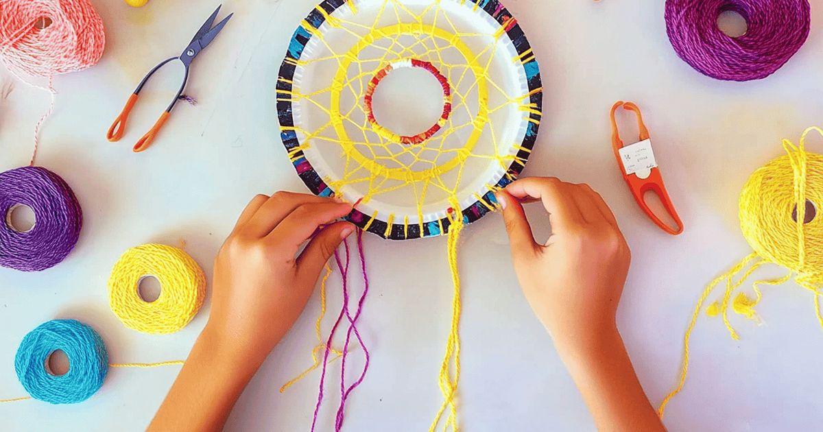 Kinder basteln Traumfänger