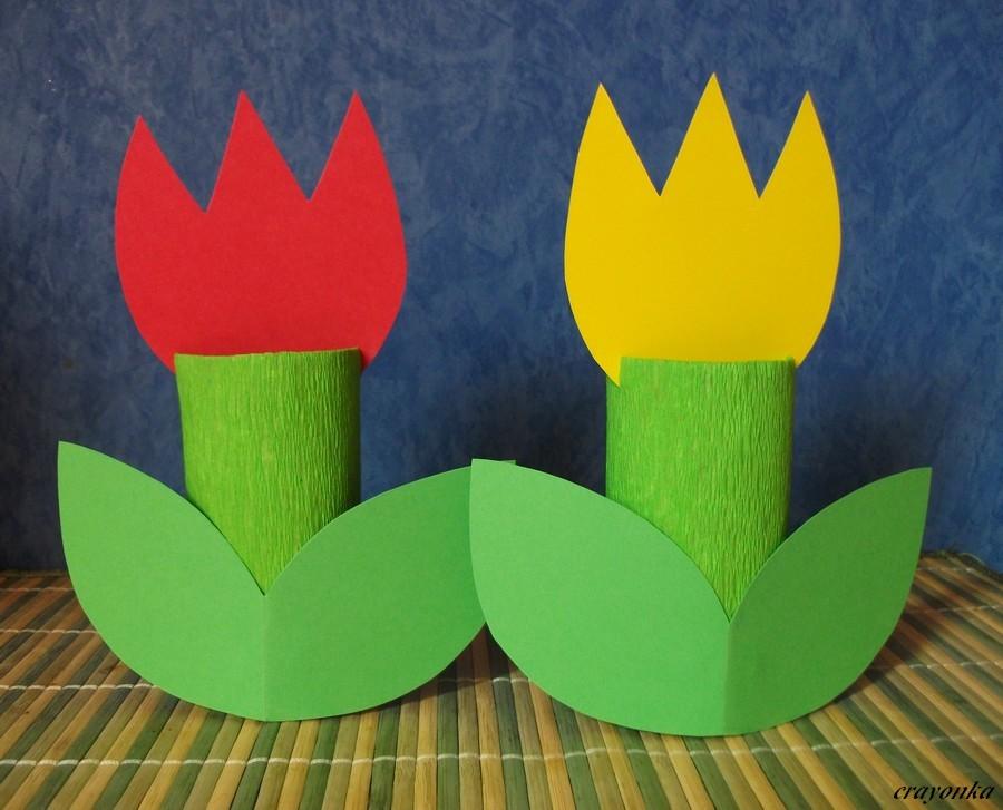 Tulpen aus Klopapierrollen