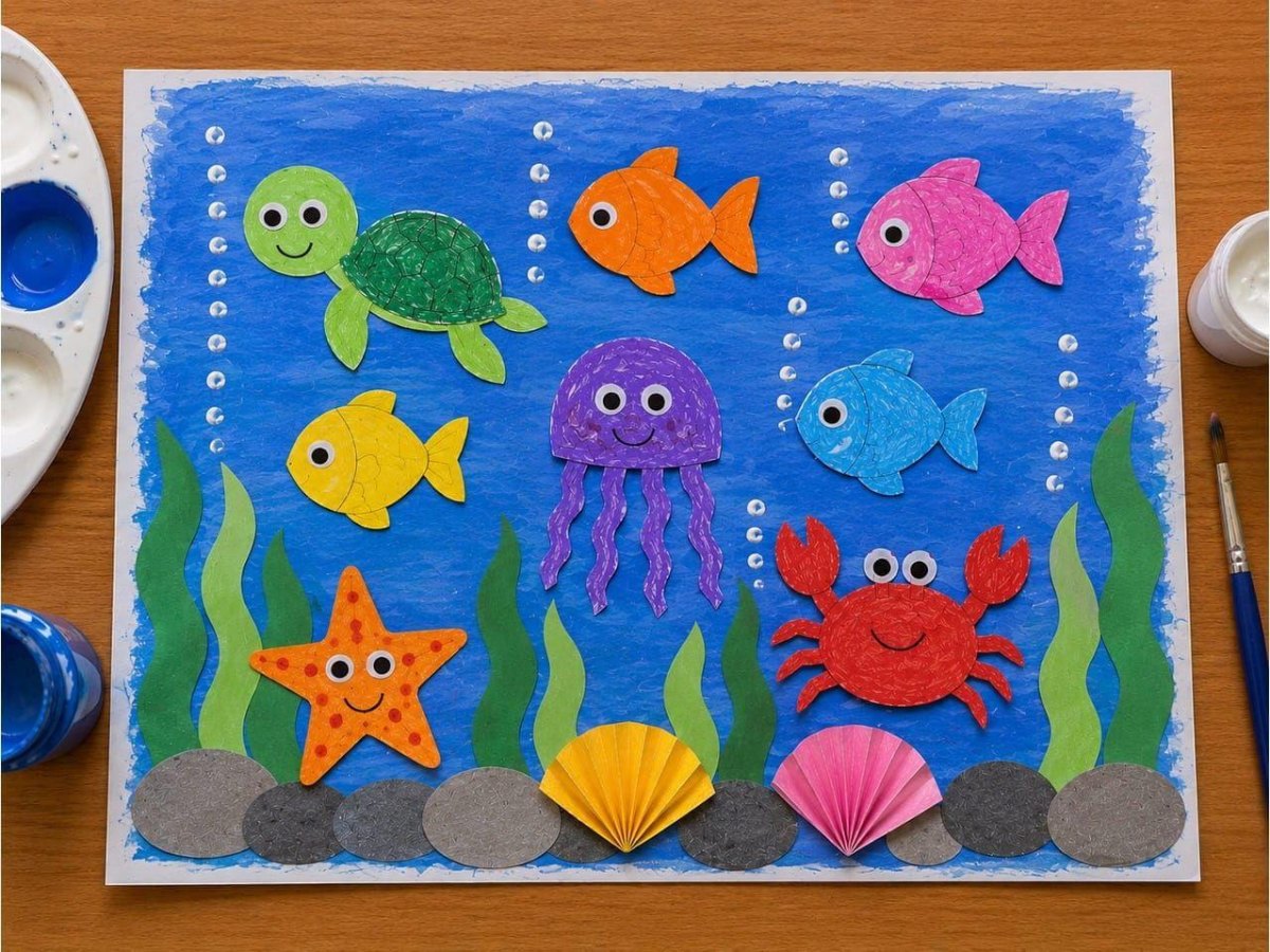 Unterwasserbild mit Meerestieren