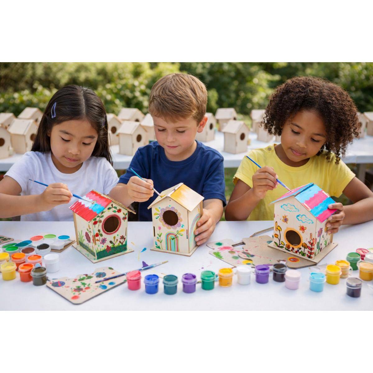 Verziertes Vogelhaus Garten Kinder