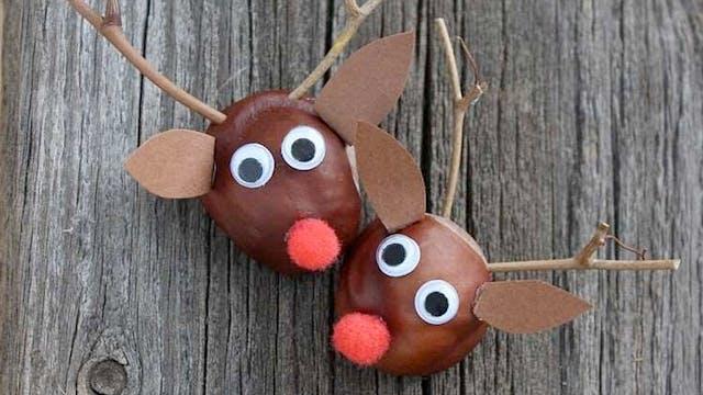 Kastanien Tiere Weihnachten basteln