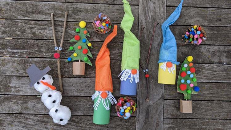 Kinder basteln Recycling Weihnachtsgeschenke