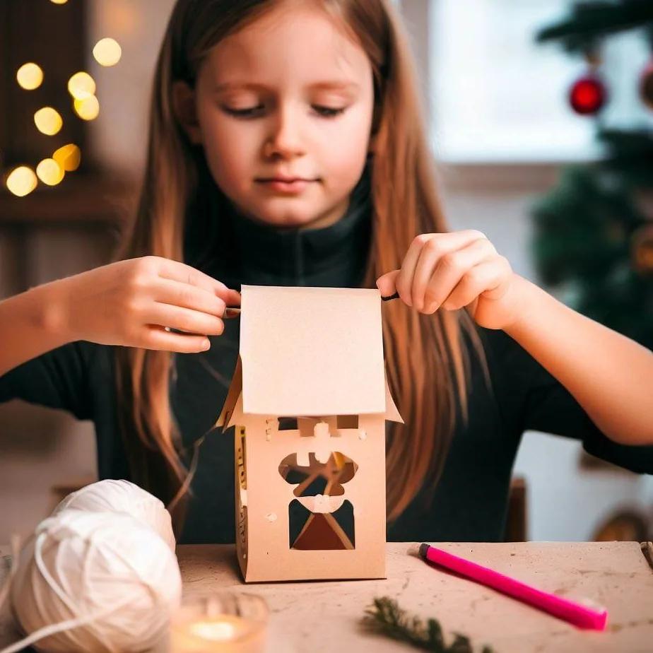 Kinder basteln Weihnachtslaterne