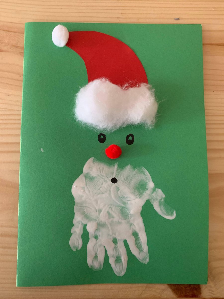 Christmas Fingerprint Crafts Kinder einfach basteln