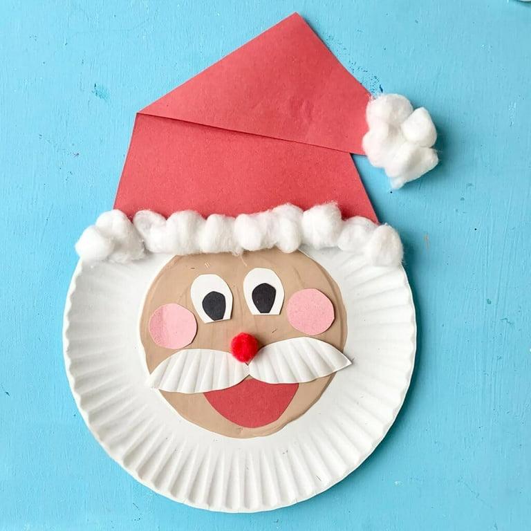 Weihnachtsmann Pappteller basteln