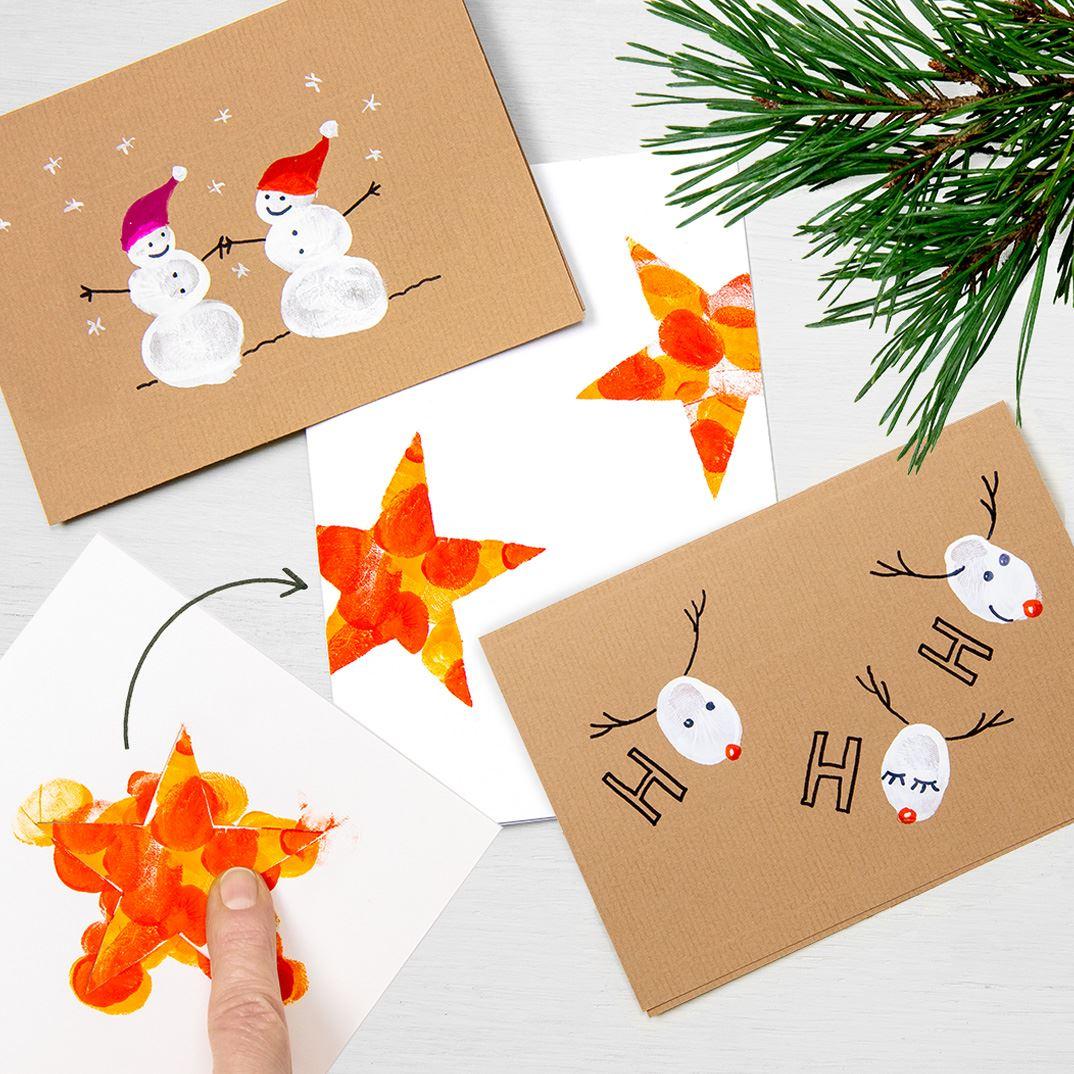 Weihnachtssterne Fingerabdruck Muster