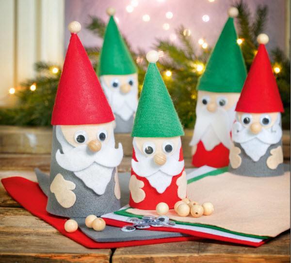 Kinder basteln Weihnachtswichtel Filz