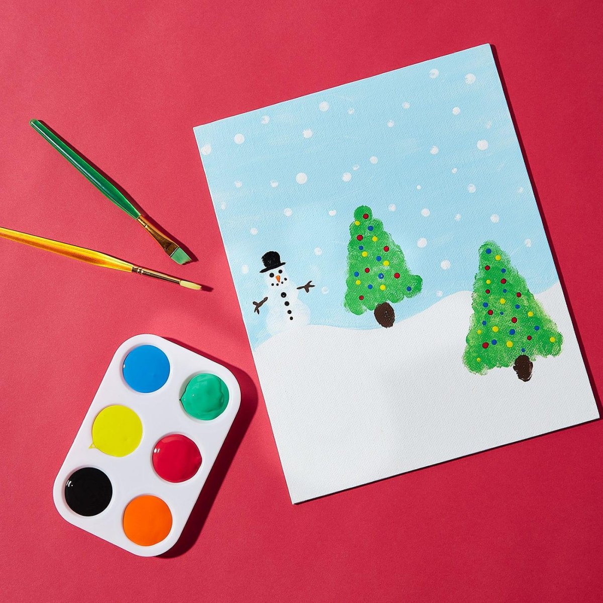 Winterlandschaft Fingerabdruck Kinder